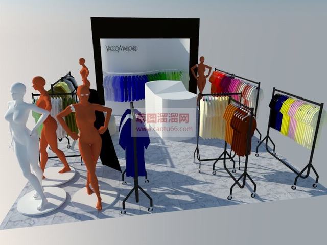 服装店模特模特造型SU模型