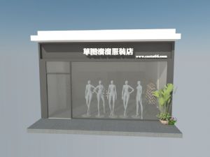 服装店模特门面SU模型