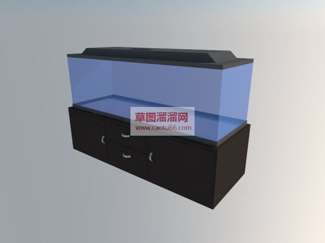 鱼缸金鱼缸长方形鱼缸SU模型