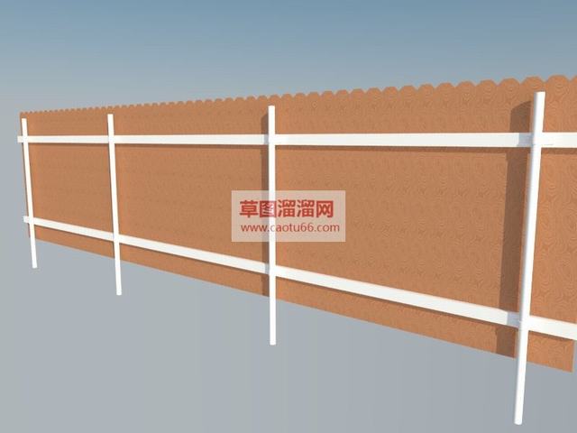 木栅栏栅栏SU模型