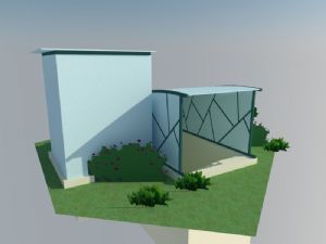 人防地下入口玻璃地下入口SU模型