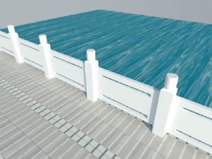 河提护栏栏杆河提护栏SU模型