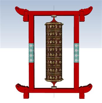 藏式钟鼓小品SU模型