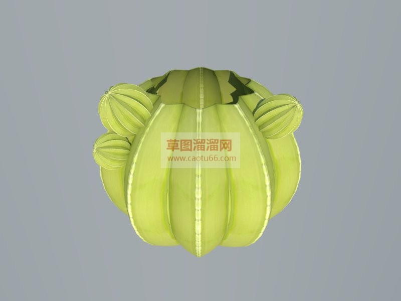 仙人球花盆SU模型