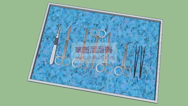 手术刀剪刀镊子SU模型