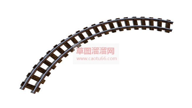 转角铁轨轨道SU模型