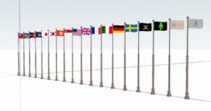 外国旗帜国旗SU模型