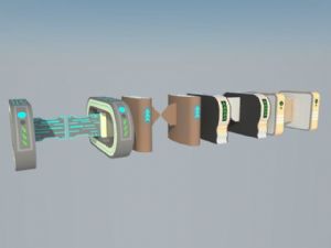 人行道闸+闸SU模型