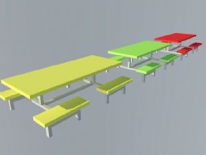 食堂饭堂桌椅SU模型