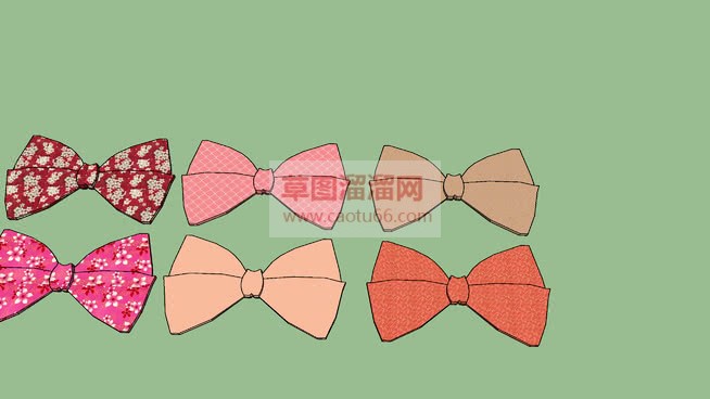 蝴蝶结发夹的SU模型