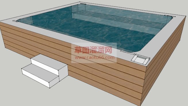 正方形木制洗SU模型
