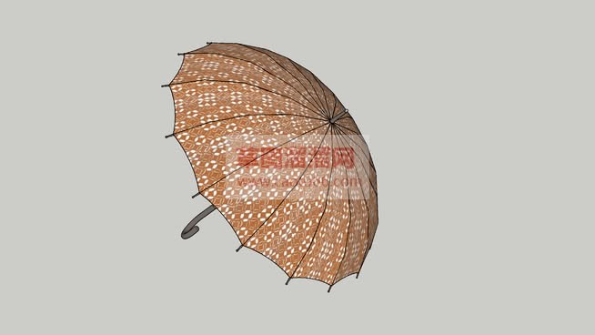 打开的雨伞草SU模型