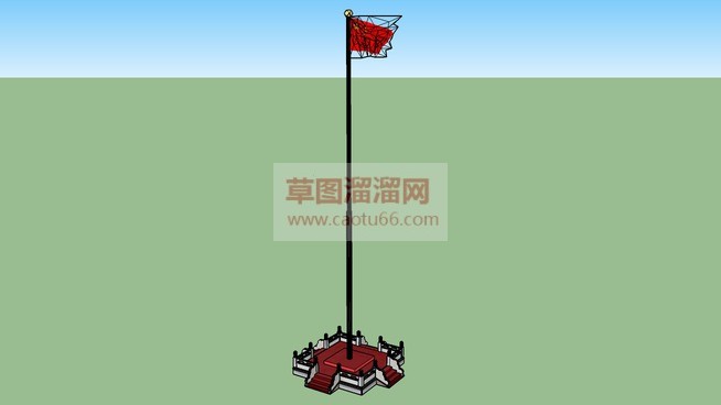 汉白玉升旗台SU模型