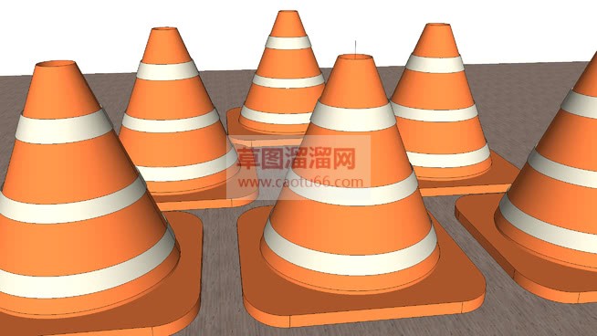 交通安全锥草SU模型