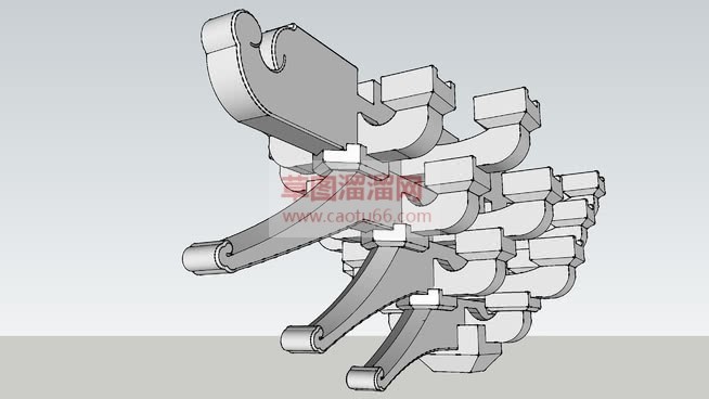 古建屋檐的斗SU模型