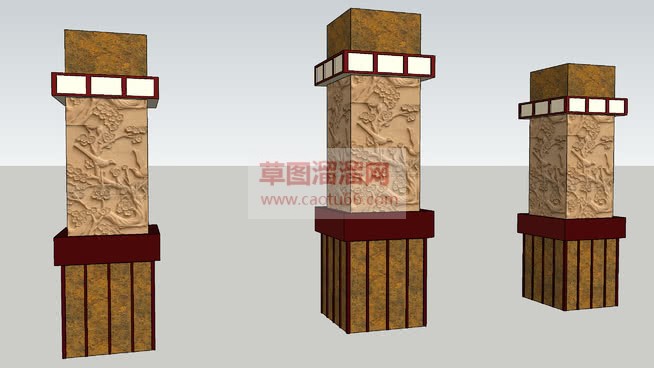 文化柱SU模型
