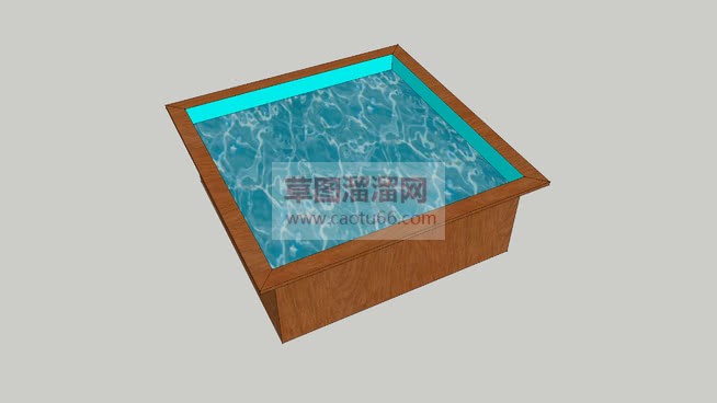 方形小水池泳SU模型