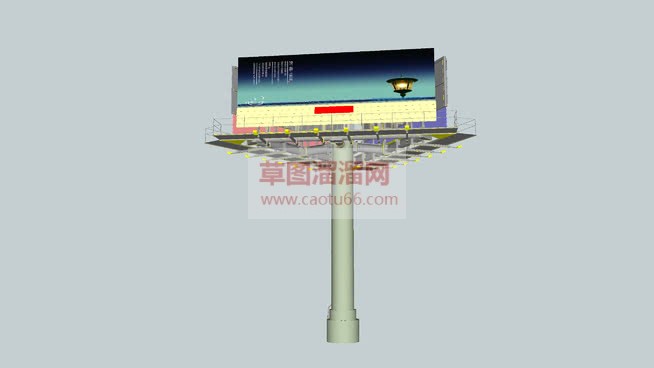 三面大型广告SU模型