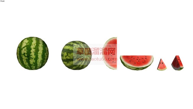 西瓜水果切片SU模型