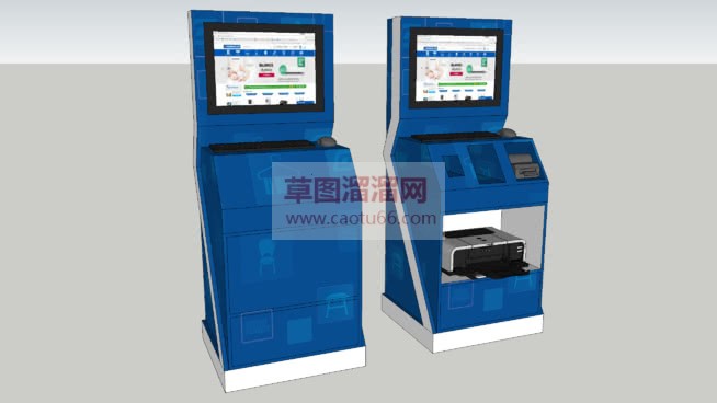 服务终端机草SU模型