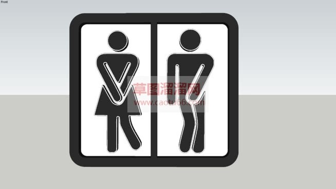 男女厕所标志SU模型