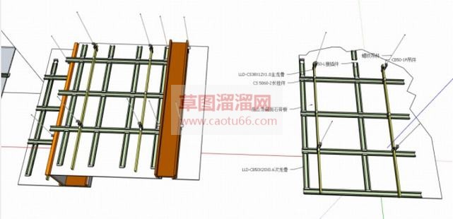 卡齿龙骨草图SU模型