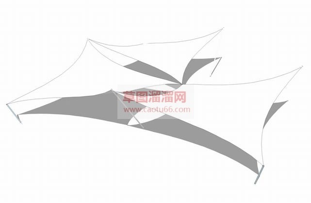 怎么画张拉膜SU模型