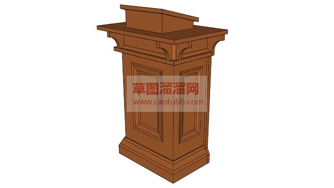 木质演讲台下SU模型