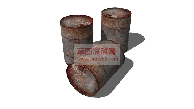 生锈的废油桶SU模型