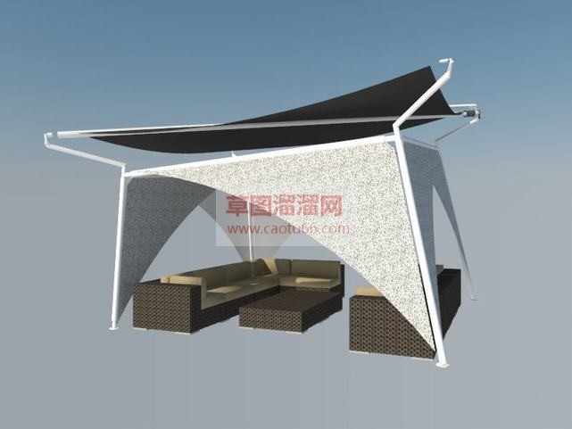 张拉膜户外遮SU模型