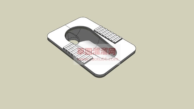 蹲厕背面草图SU模型