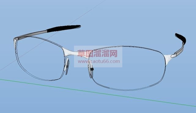 无边框的眼镜SU模型