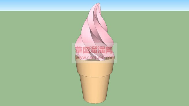 蛋筒冰淇淋圣SU模型