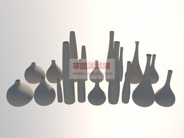 陶器瓶瓶罐罐SU模型