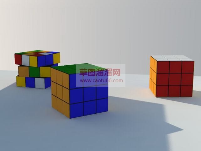 三个魔方玩具SU模型
