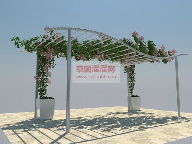 铁艺花架草图SU模型