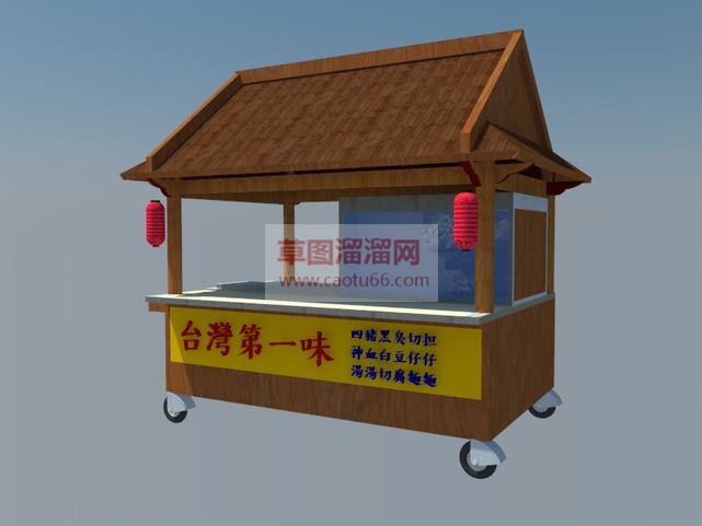 移动餐车贩售SU模型