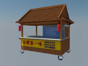 移动餐车贩售SU模型