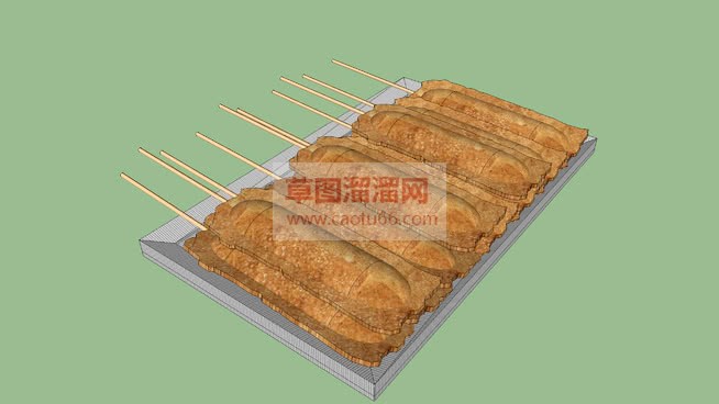 烧烤腐竹片食SU模型