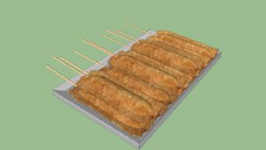 烧烤腐竹片食SU模型 免费sketchup模型下载