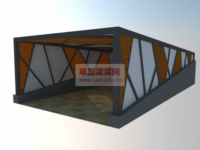 地下车库出入SU模型