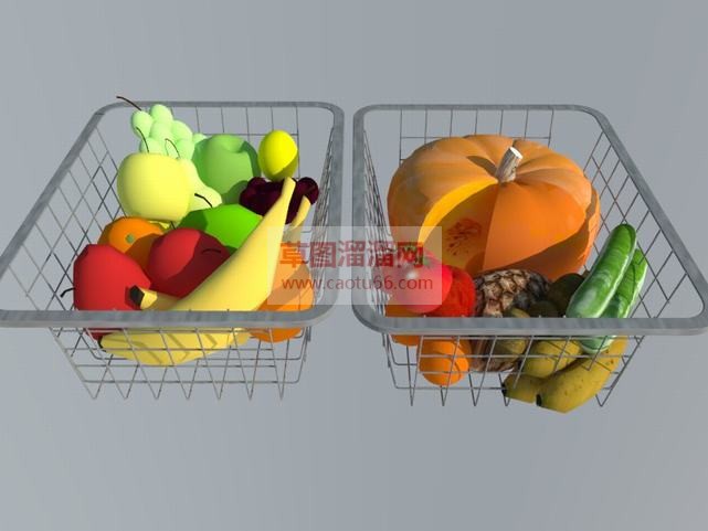 水果篮蔬菜篮SU模型