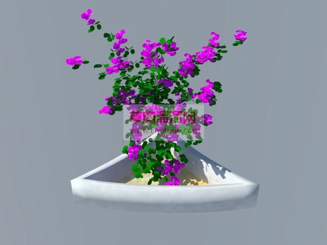 免费三角花盆SU模型