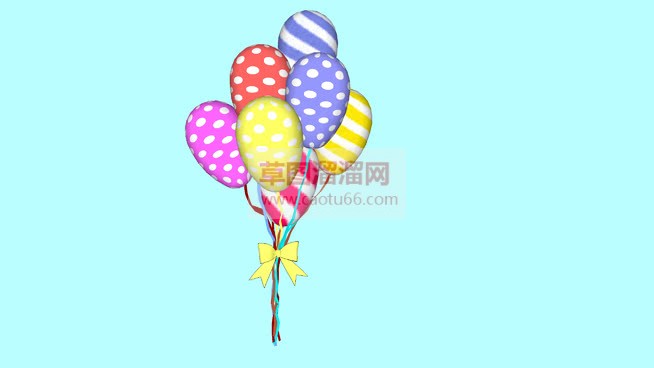 一束气球SU模型