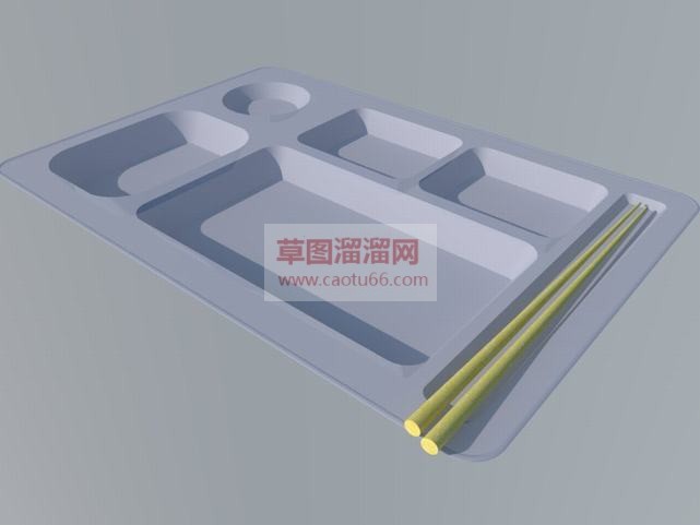 食堂餐盘竹筷SU模型