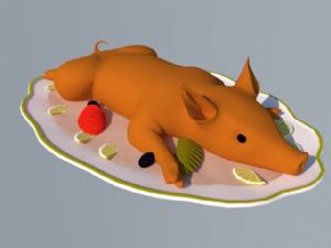 美食烤猪免费SU模型