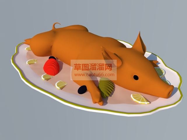 美食烤猪免费SU模型