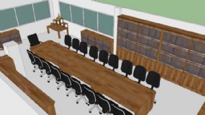 木质会议室会SU模型