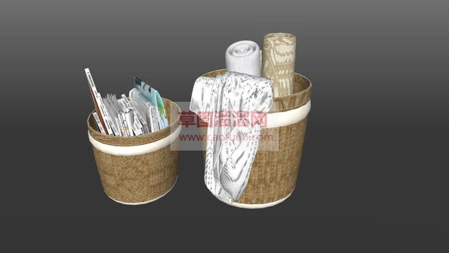 陈设品桶装书SU模型