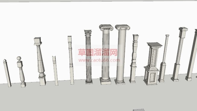 罗马柱免费SU模型